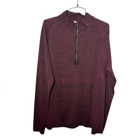 LULULEMON Tech 1/4 ZIP PERFORMANCE LONG SLEEVE Black Cherry Large - Picture 1 of 2